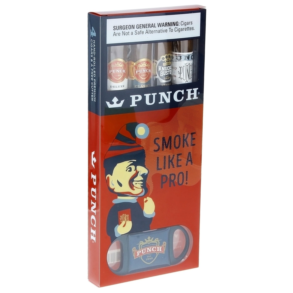 Punch 4-Cigar Sampler Pack with Cutter