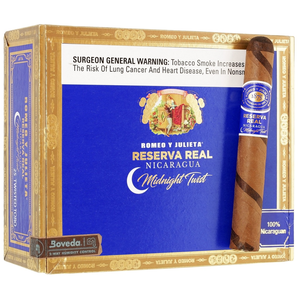 Romeo y Julieta Reserva Real Nicaragua Midnight Twist Twisted Toro 6" * 54