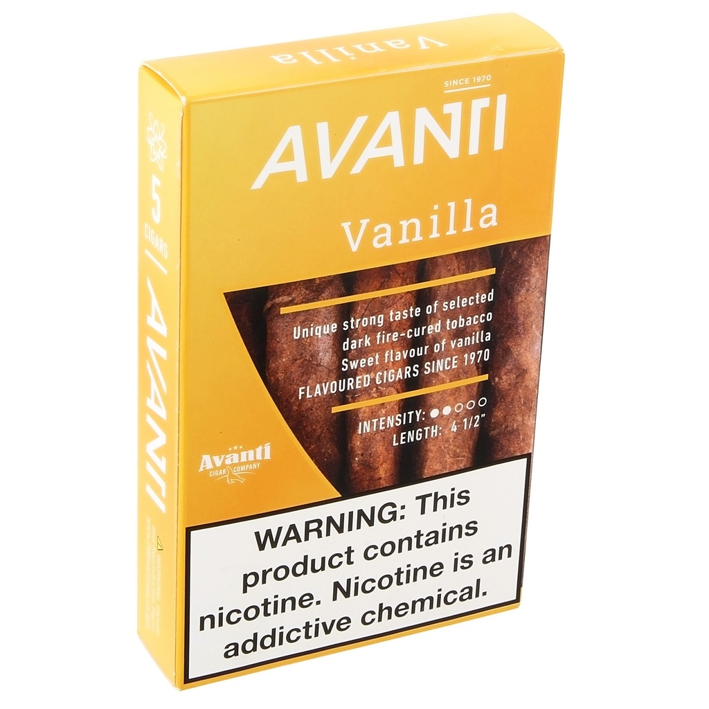 Avanti Vanilla Cigarillos 4"1/2 * 34