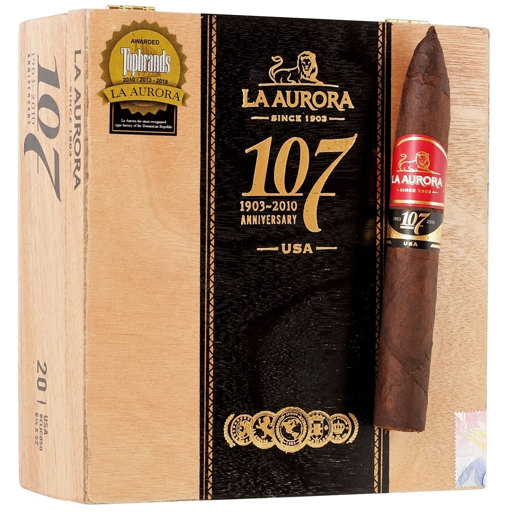 La Aurora 107 Maduro Belicoso 6"1/4 * 52