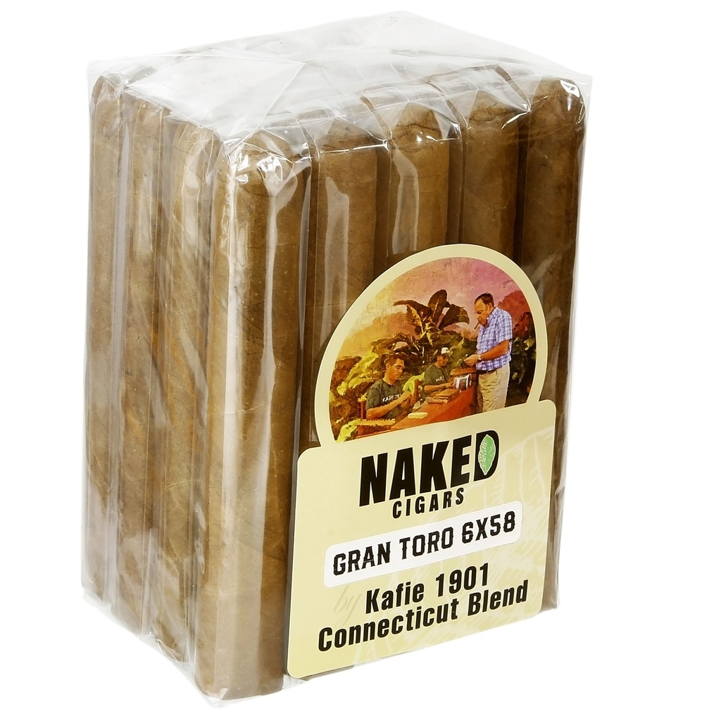 Naked Cigars by Kafie 1901 Connecticut Gran Toro 6" * 58