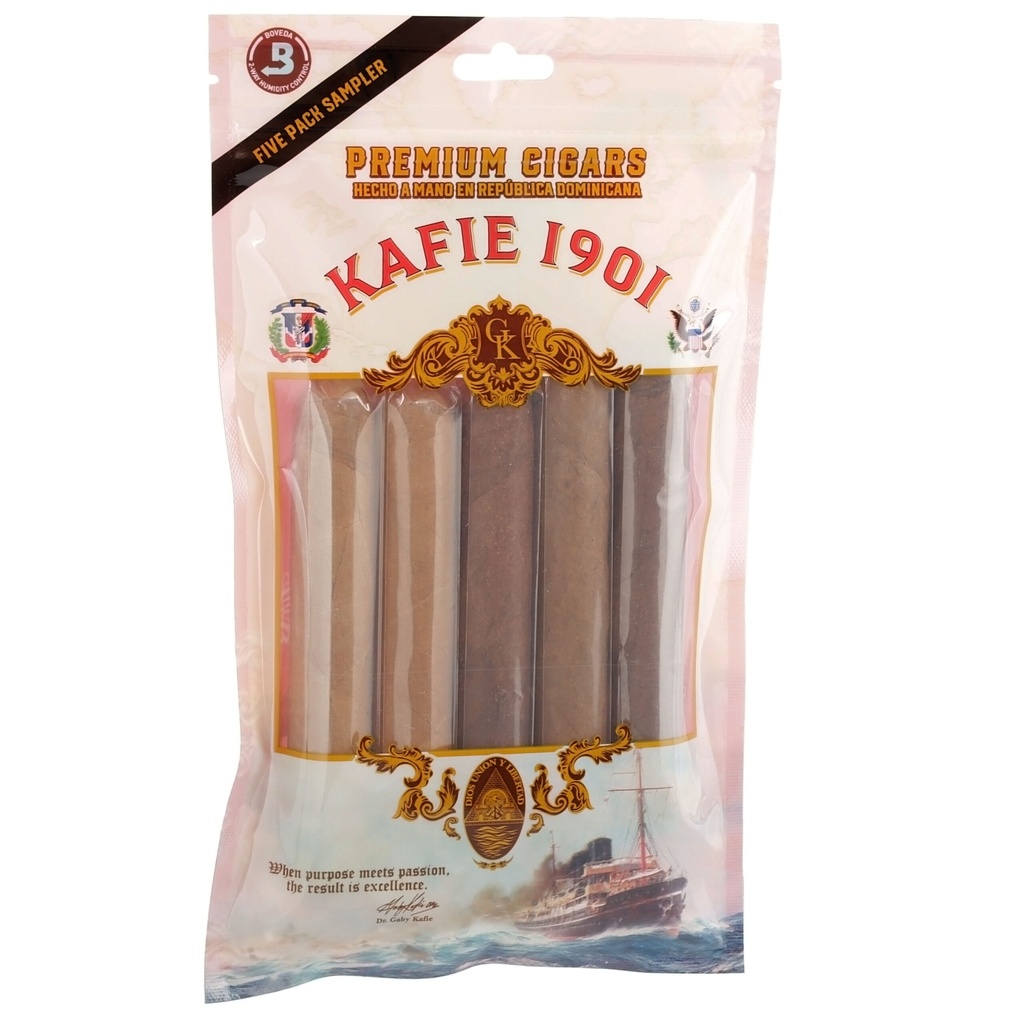 Naked Cigars by Kafie 1901 Robusto Fresh 5-Cigar Sampler